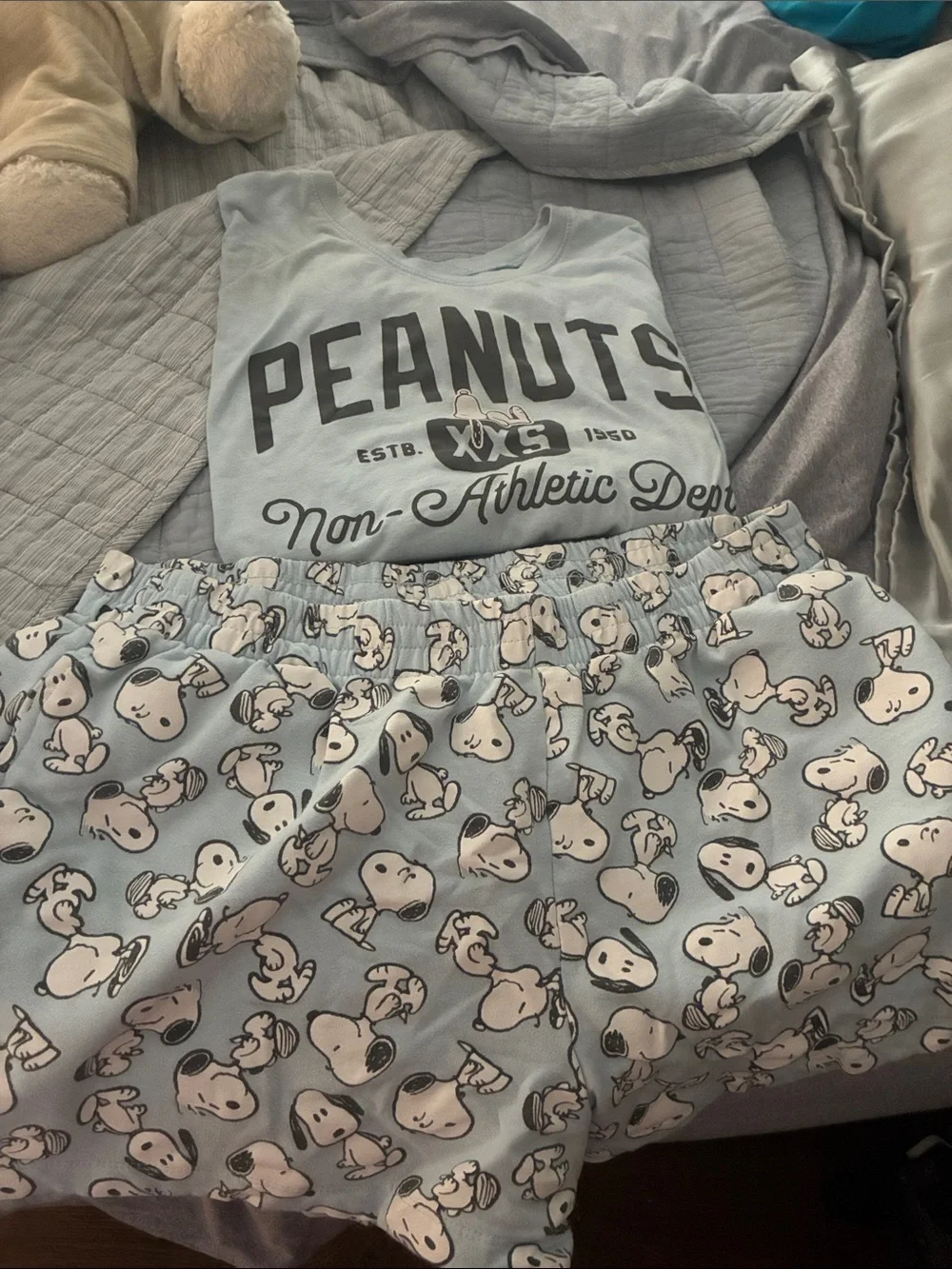 Peanuts Light Blue Snoopy Two-Piece Pajama Set